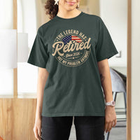 Retired 2026 T Shirt For Women Funny Retirement US Flag Retired Not My Problems Anymore