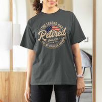 Retired 2026 T Shirt For Women Funny Retirement US Flag Retired Not My Problems Anymore