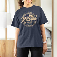 Retired 2026 T Shirt For Women Funny Retirement US Flag Retired Not My Problems Anymore