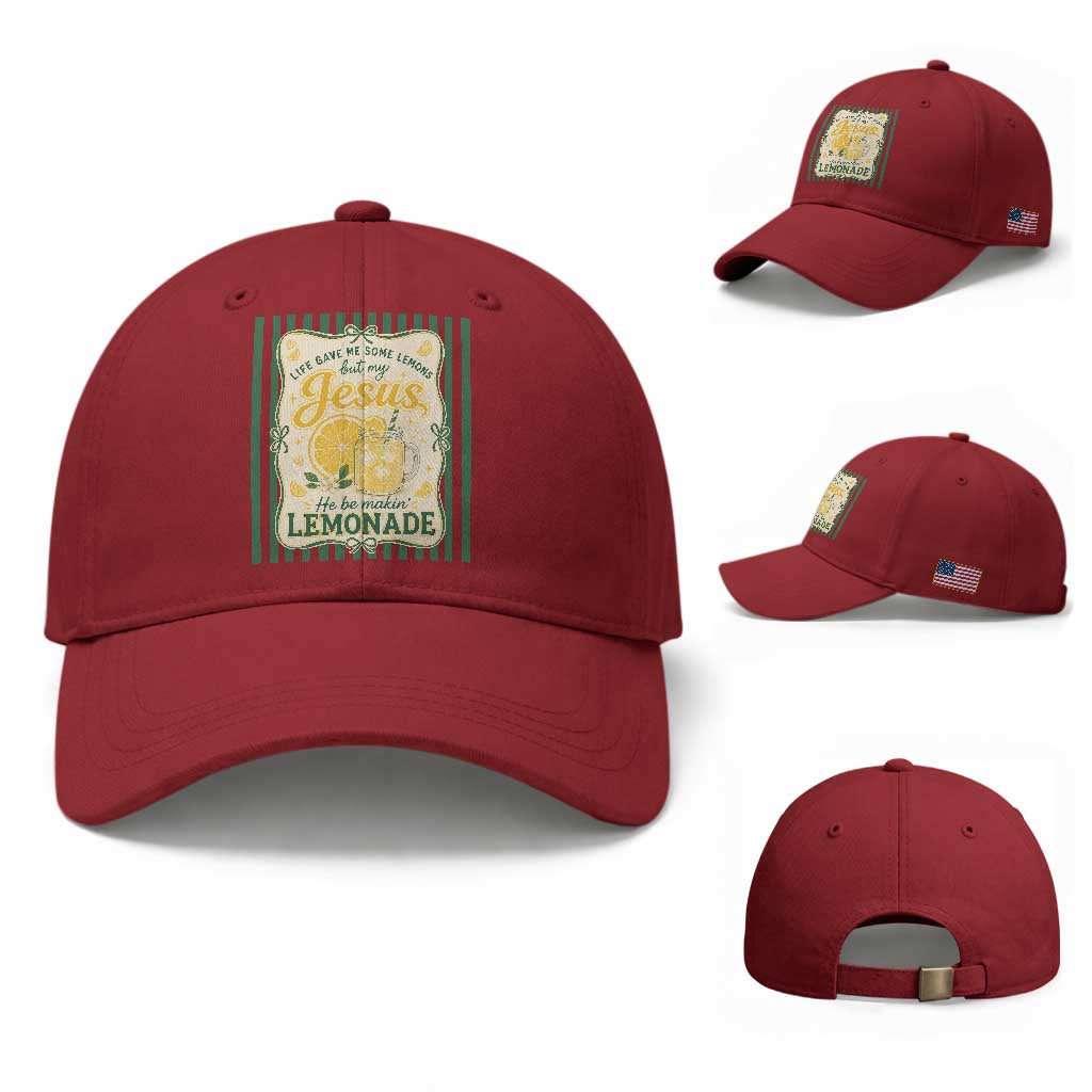 Jesus Lemonade Baseball Cap Funny Christian Life Gave Me Lemons But My Jesus Makes Lemonade