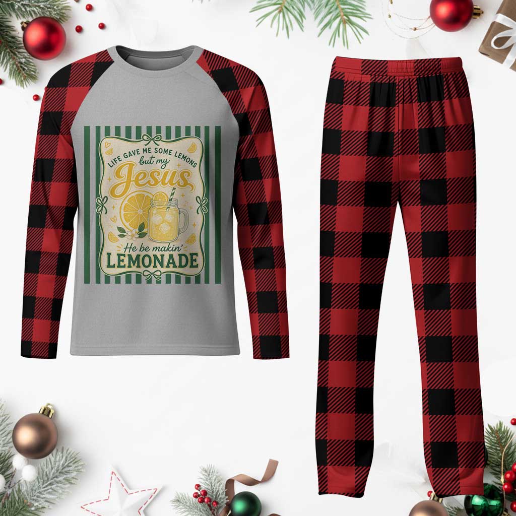 Jesus Lemonade Plaid Pajama Set Funny Christian Life Gave Me Lemons But My Jesus Makes Lemonade