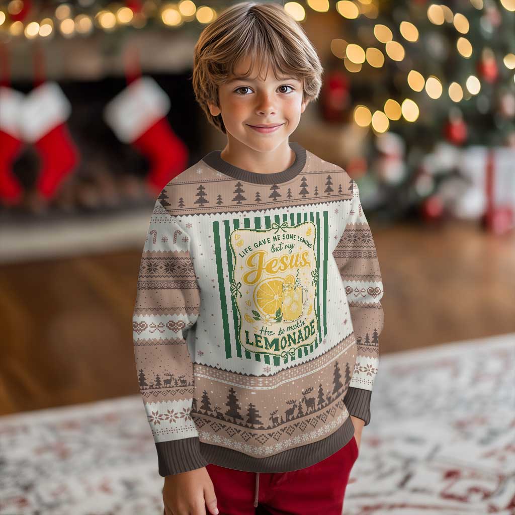 Jesus Lemonade Ugly Christmas Sweater Funny Christian Life Gave Me Lemons But My Jesus Makes Lemonade