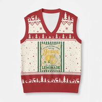 Jesus Lemonade V-Neck Knit Sweater Vest Funny Christian Life Gave Me Lemons But My Jesus Makes Lemonade