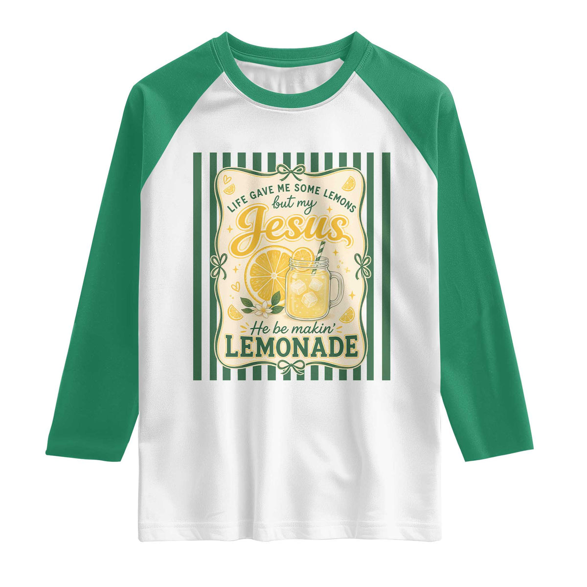Jesus Lemonade Raglan Shirt Funny Christian Life Gave Me Lemons But My Jesus Makes Lemonade