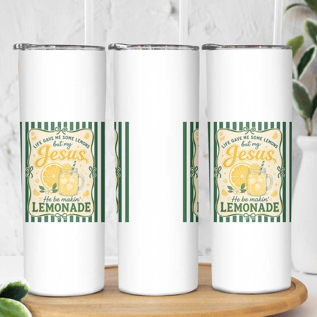 Jesus Lemonade Skinny Tumbler Funny Christian Life Gave Me Lemons But My Jesus Makes Lemonade