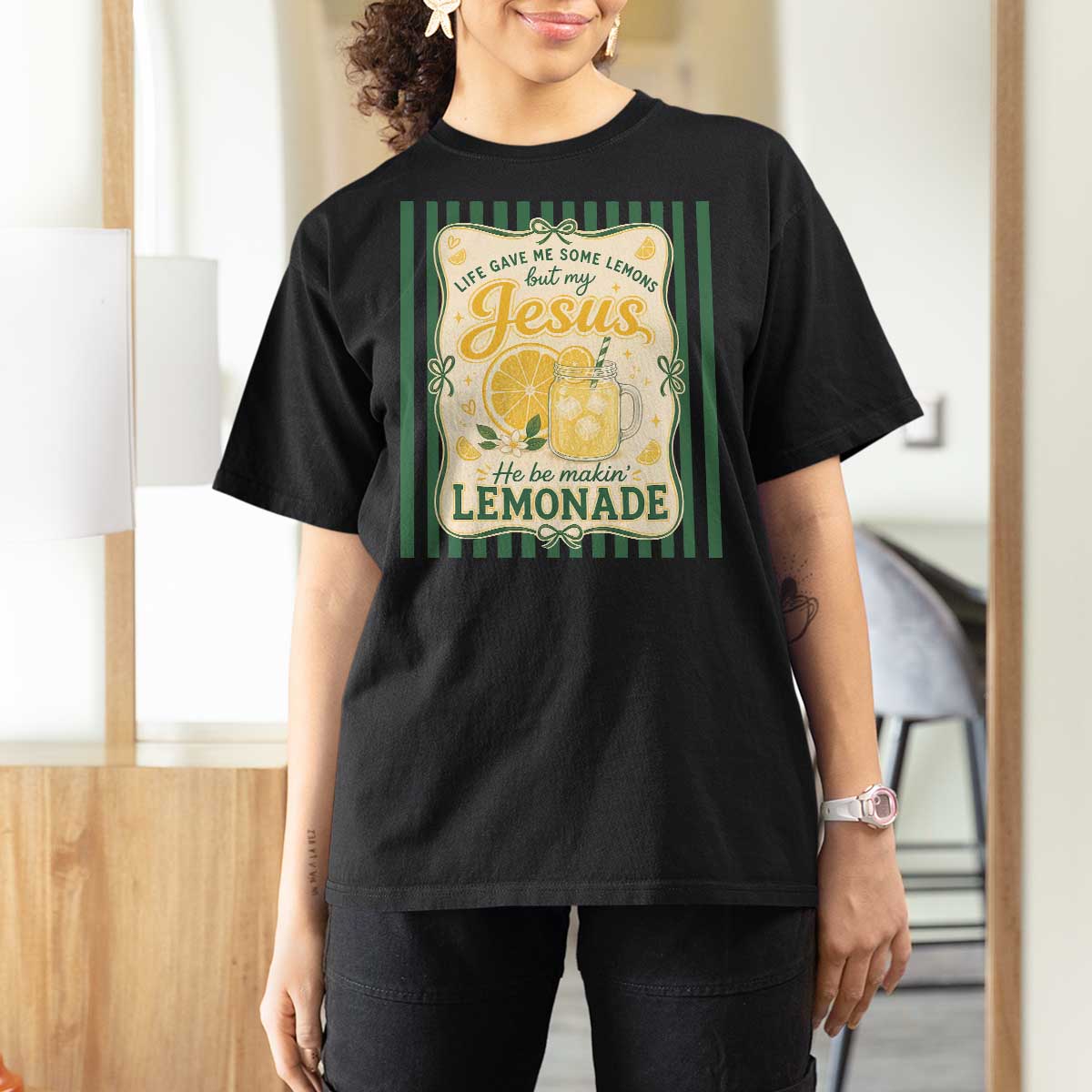 Jesus Lemonade T Shirt For Women Funny Christian Life Gave Me Lemons But My Jesus Makes Lemonade