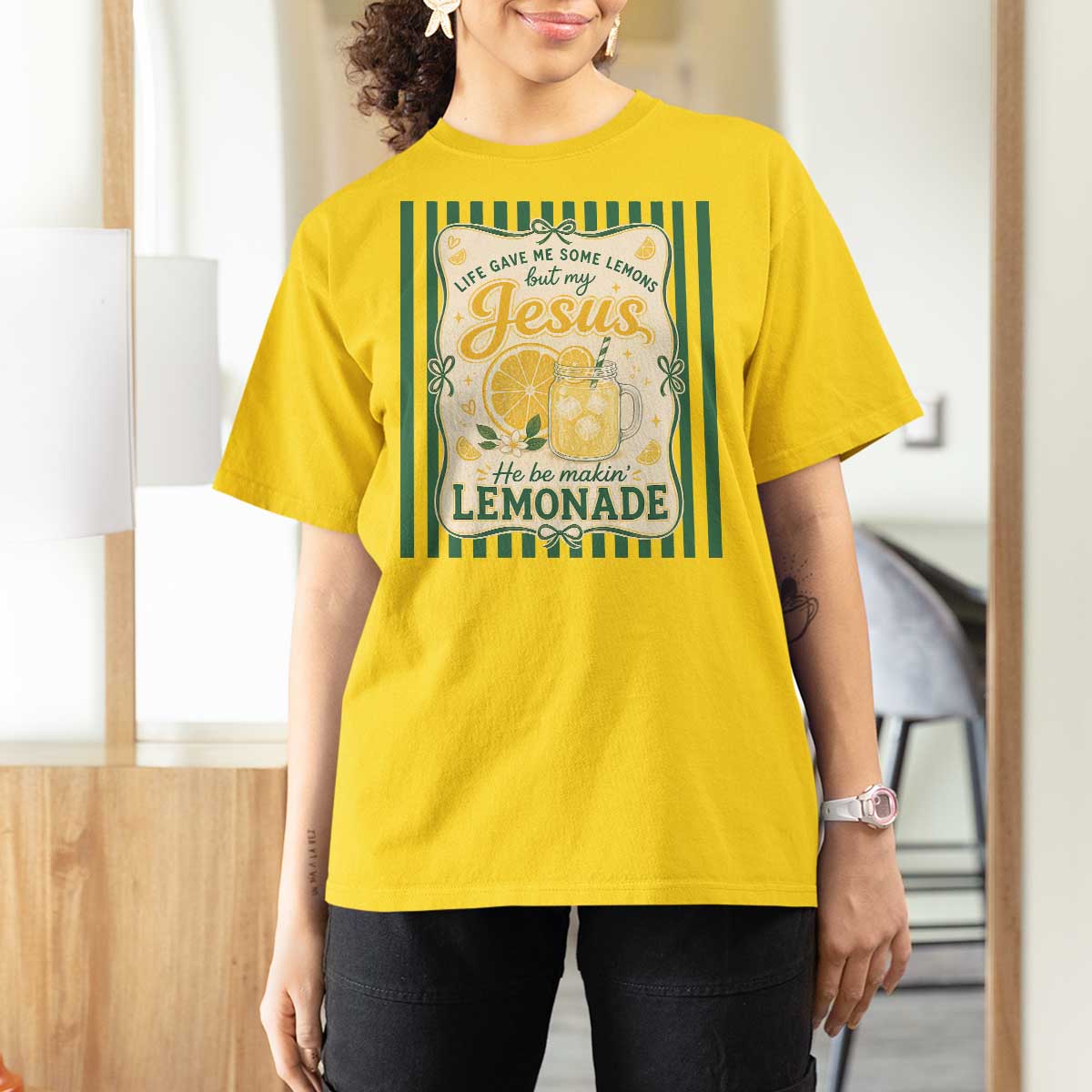 Jesus Lemonade T Shirt For Women Funny Christian Life Gave Me Lemons But My Jesus Makes Lemonade