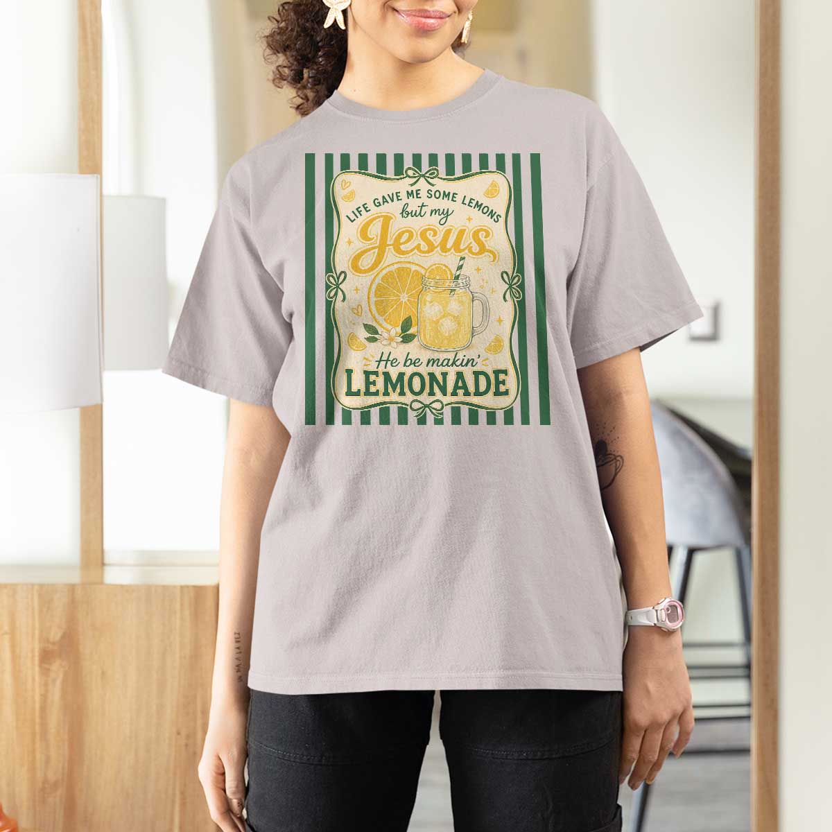 Jesus Lemonade T Shirt For Women Funny Christian Life Gave Me Lemons But My Jesus Makes Lemonade