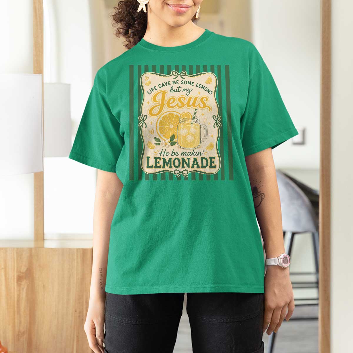 Jesus Lemonade T Shirt For Women Funny Christian Life Gave Me Lemons But My Jesus Makes Lemonade