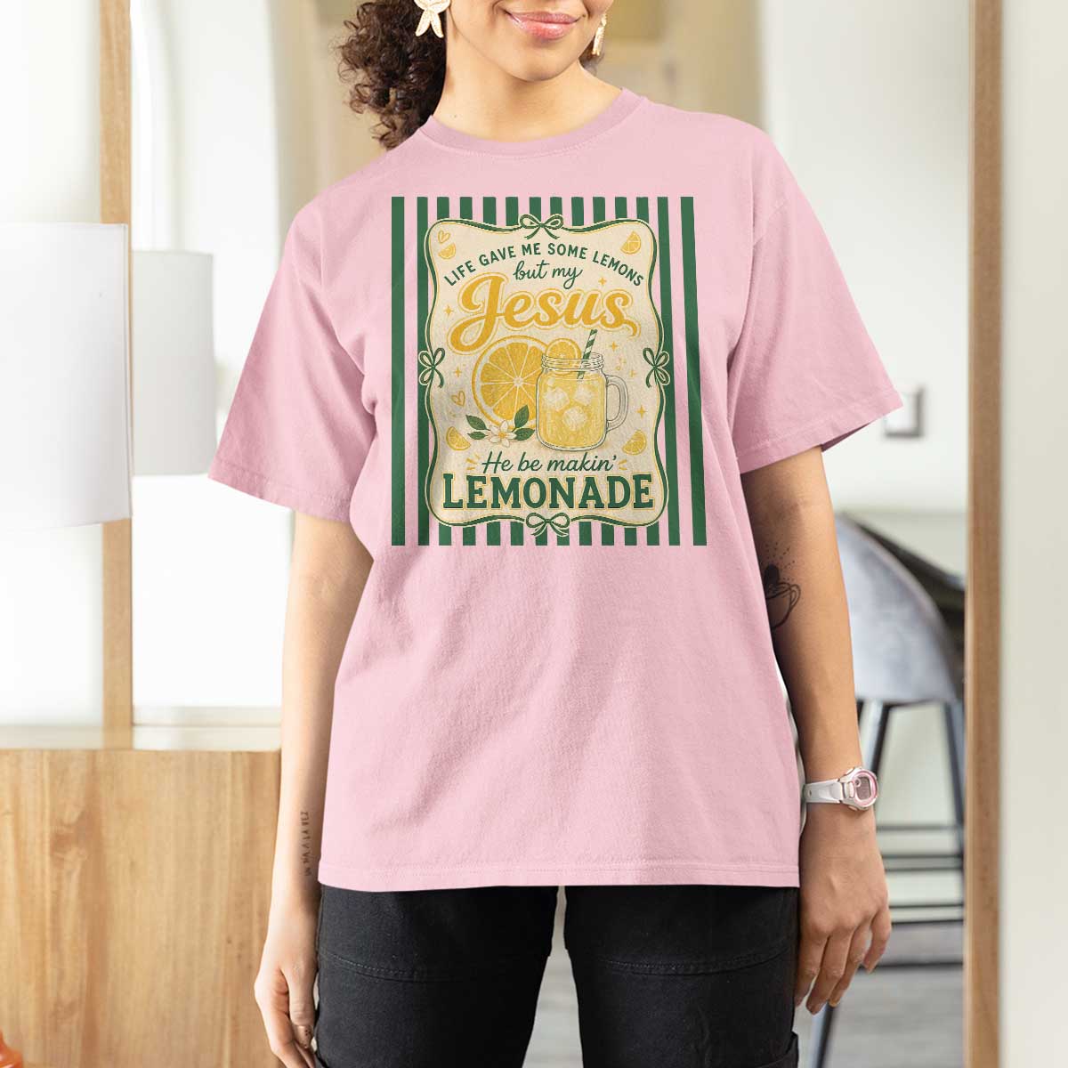 Jesus Lemonade T Shirt For Women Funny Christian Life Gave Me Lemons But My Jesus Makes Lemonade