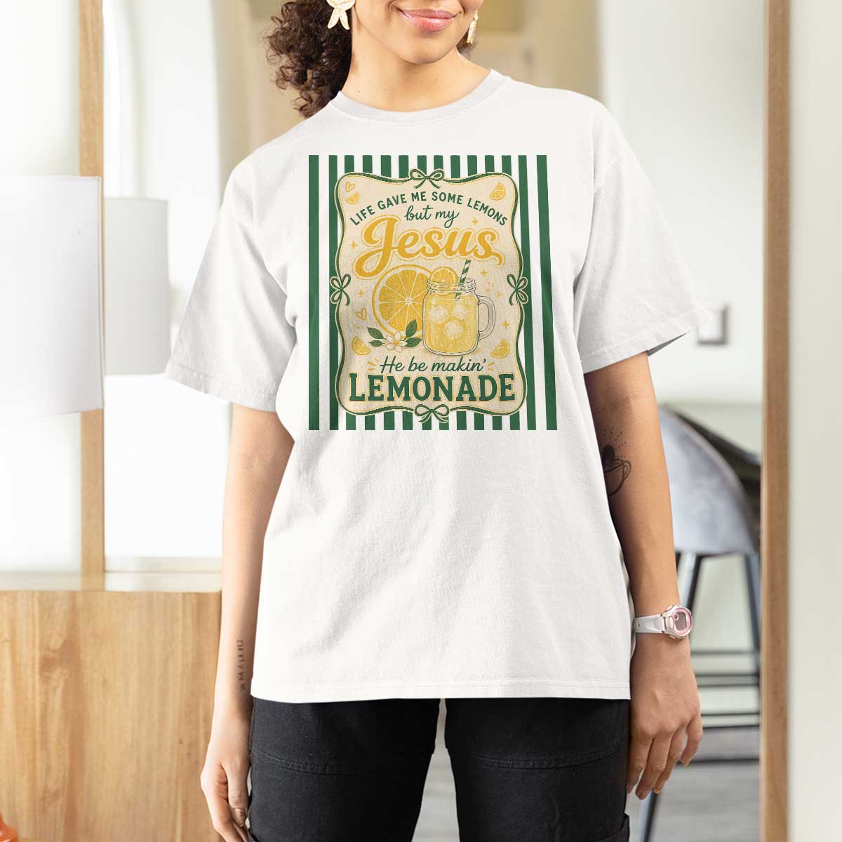 Jesus Lemonade T Shirt For Women Funny Christian Life Gave Me Lemons But My Jesus Makes Lemonade