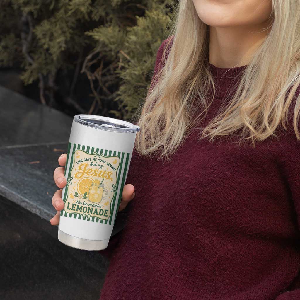 Jesus Lemonade Tumbler Cup Funny Christian Life Gave Me Lemons But My Jesus Makes Lemonade