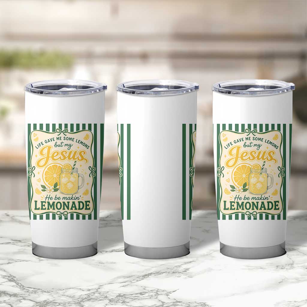 Jesus Lemonade Tumbler Cup Funny Christian Life Gave Me Lemons But My Jesus Makes Lemonade