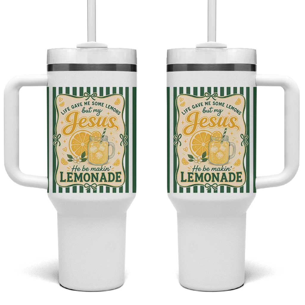 Jesus Lemonade Tumbler With Handle Funny Christian Life Gave Me Lemons But My Jesus Makes Lemonade