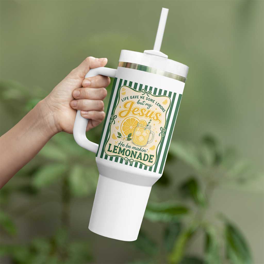 Jesus Lemonade Tumbler With Handle Funny Christian Life Gave Me Lemons But My Jesus Makes Lemonade