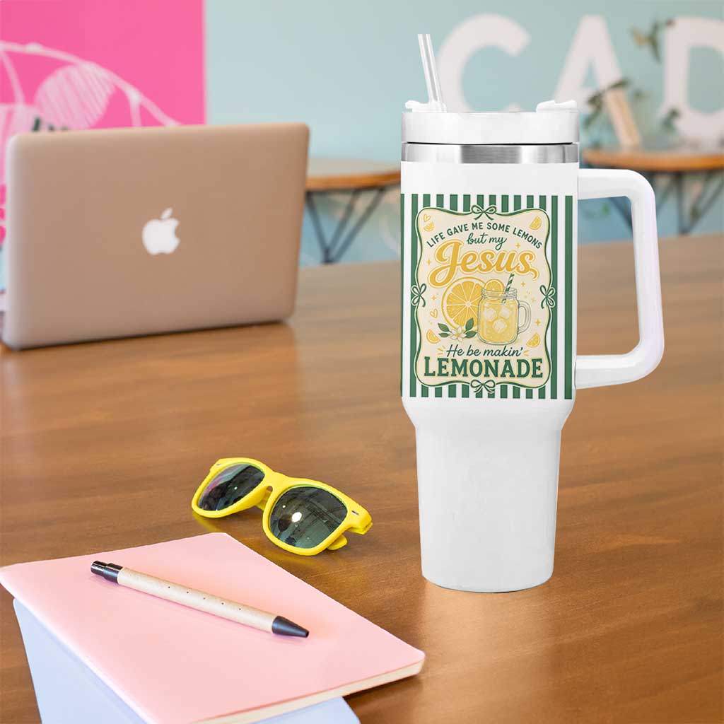 Jesus Lemonade Tumbler With Handle Funny Christian Life Gave Me Lemons But My Jesus Makes Lemonade