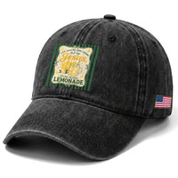 Jesus Lemonade Washed Cotton Baseball Cap Funny Christian Life Gave Me Lemons But My Jesus Makes Lemonade