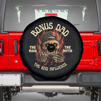 Bonus Dad Spare Tire Cover The Man Myth Bad Influence Step Dad Vintage Skull USA Flag