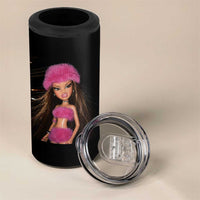 Funny Disgusting Doll Face Meme 4 in 1 Can Cooler Tumbler Expression Hilarious Sarcastic