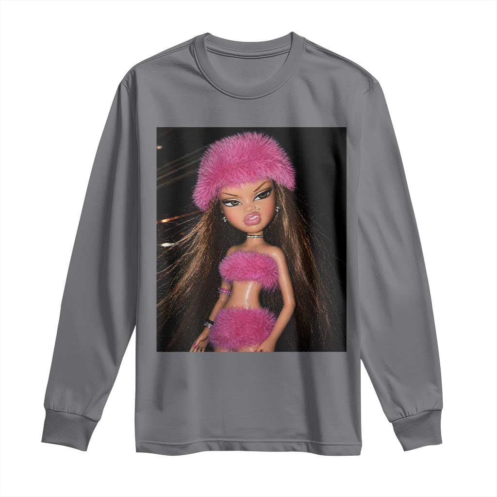 Funny Disgusting Doll Face Meme Long Sleeve Shirt Expression Hilarious Sarcastic