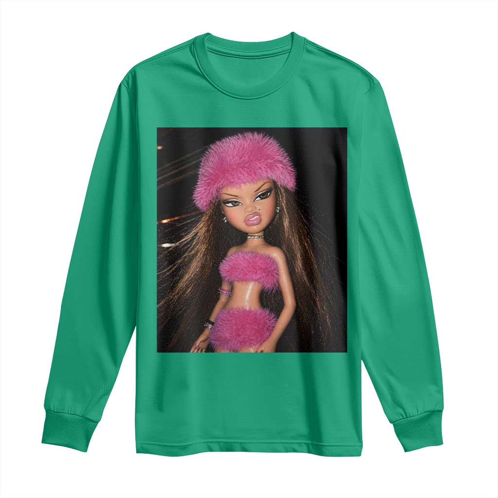 Funny Disgusting Doll Face Meme Long Sleeve Shirt Expression Hilarious Sarcastic
