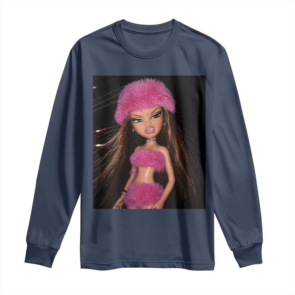 Funny Disgusting Doll Face Meme Long Sleeve Shirt Expression Hilarious Sarcastic
