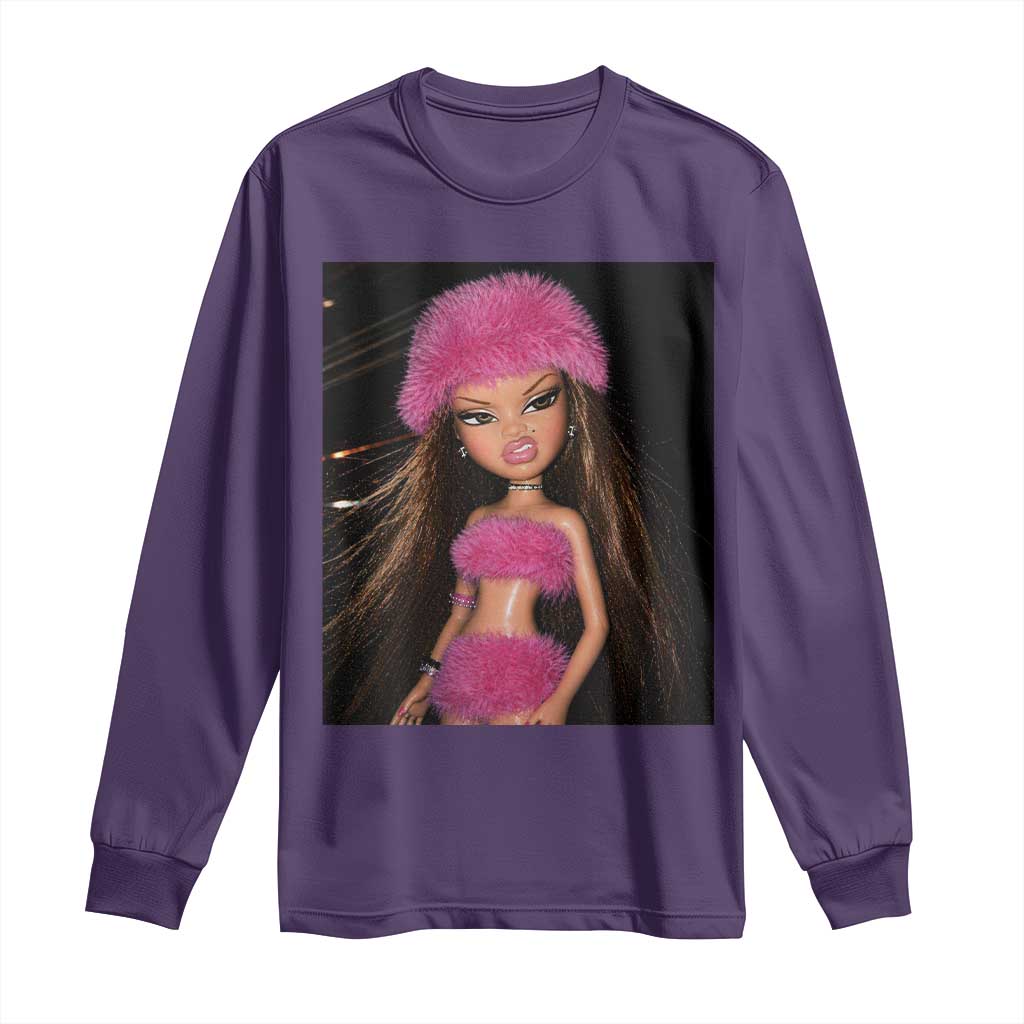 Funny Disgusting Doll Face Meme Long Sleeve Shirt Expression Hilarious Sarcastic