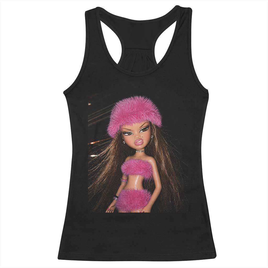 Funny Disgusting Doll Face Meme Racerback Tank Top Expression Hilarious Sarcastic