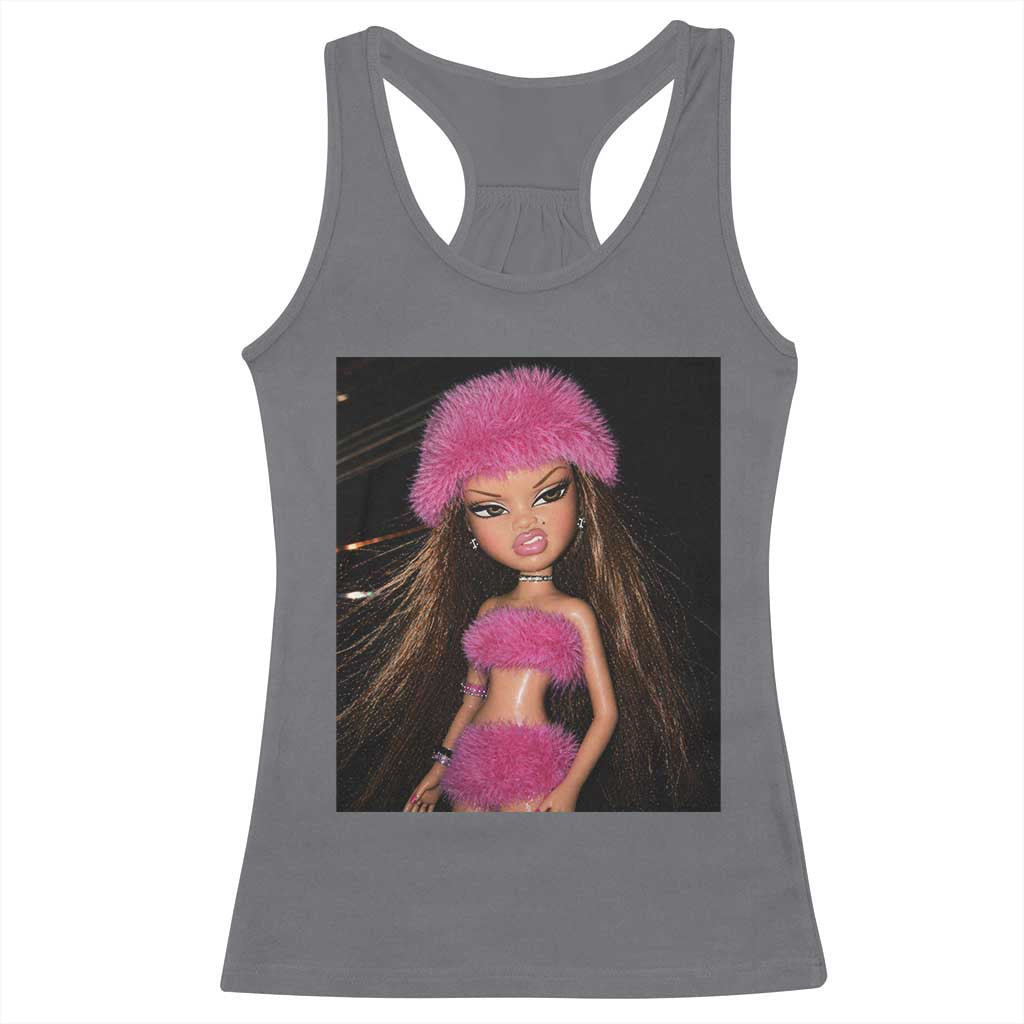 Funny Disgusting Doll Face Meme Racerback Tank Top Expression Hilarious Sarcastic