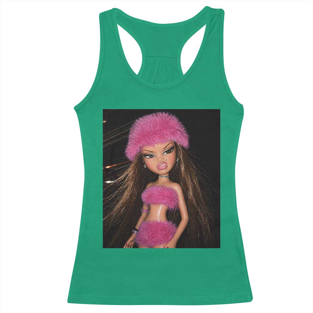 Funny Disgusting Doll Face Meme Racerback Tank Top Expression Hilarious Sarcastic