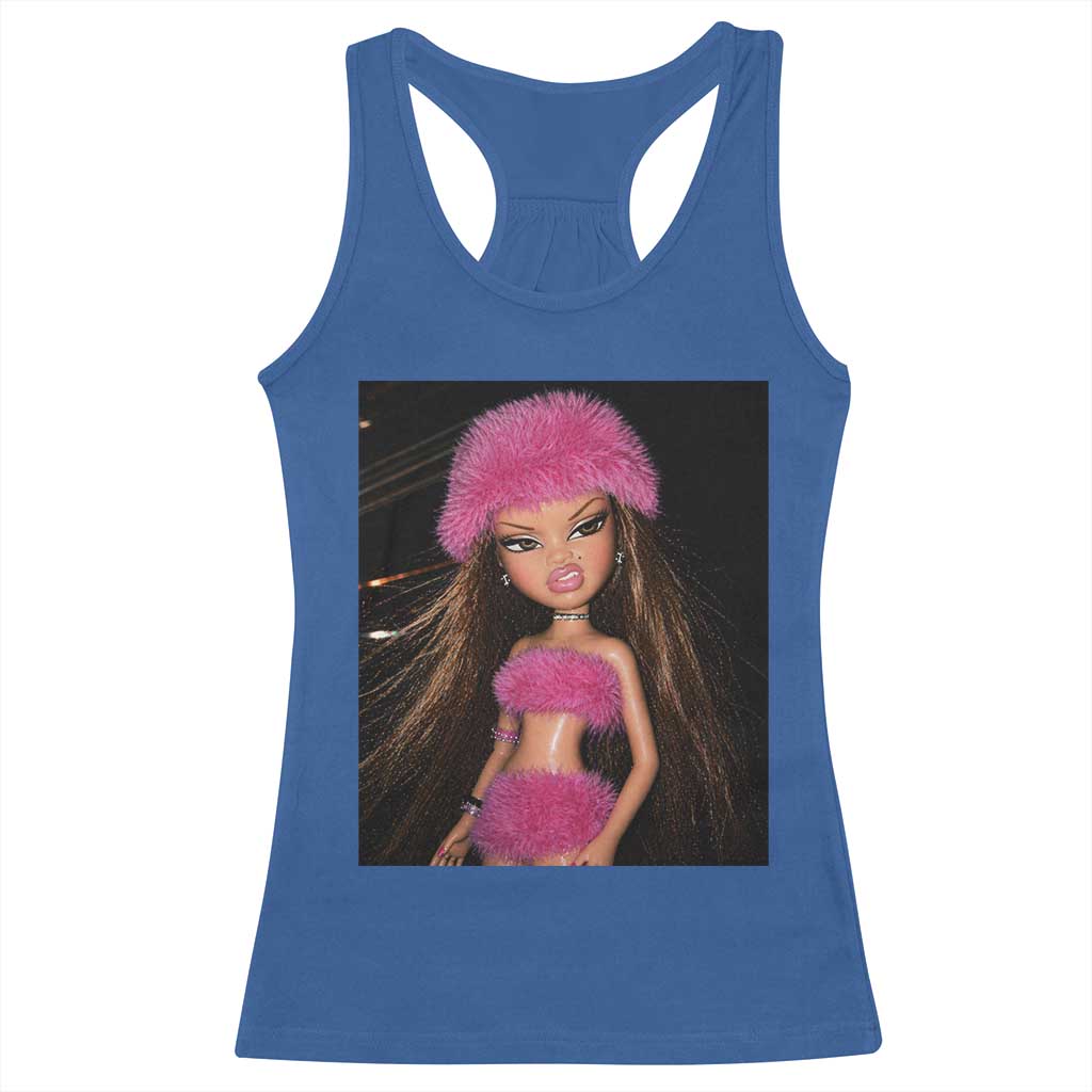 Funny Disgusting Doll Face Meme Racerback Tank Top Expression Hilarious Sarcastic