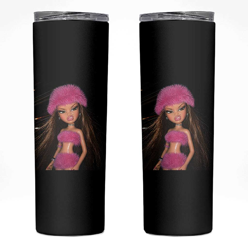 Funny Disgusting Doll Face Meme Skinny Tumbler Expression Hilarious Sarcastic