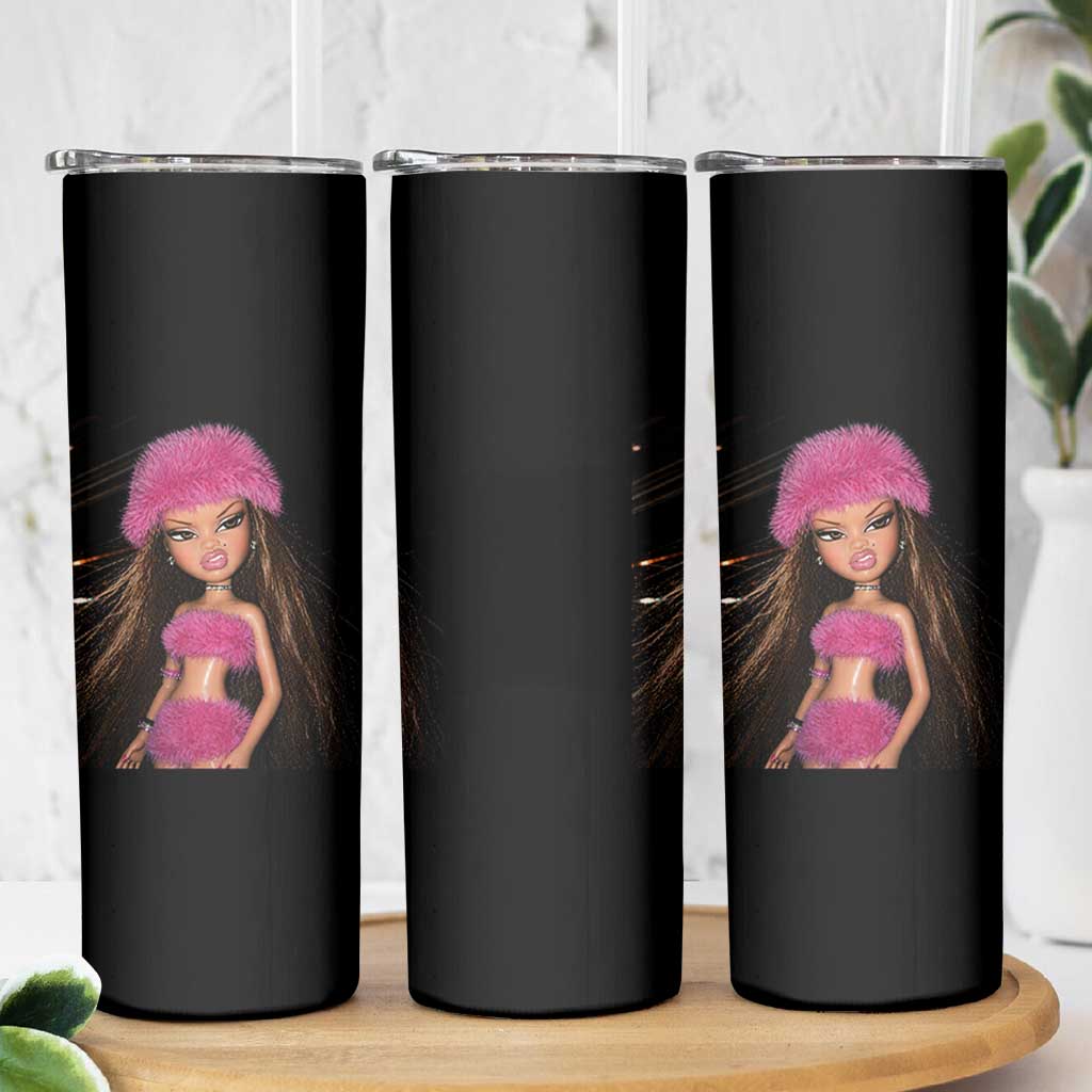 Funny Disgusting Doll Face Meme Skinny Tumbler Expression Hilarious Sarcastic