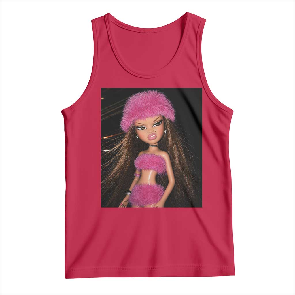 Funny Disgusting Doll Face Meme Tank Top Expression Hilarious Sarcastic