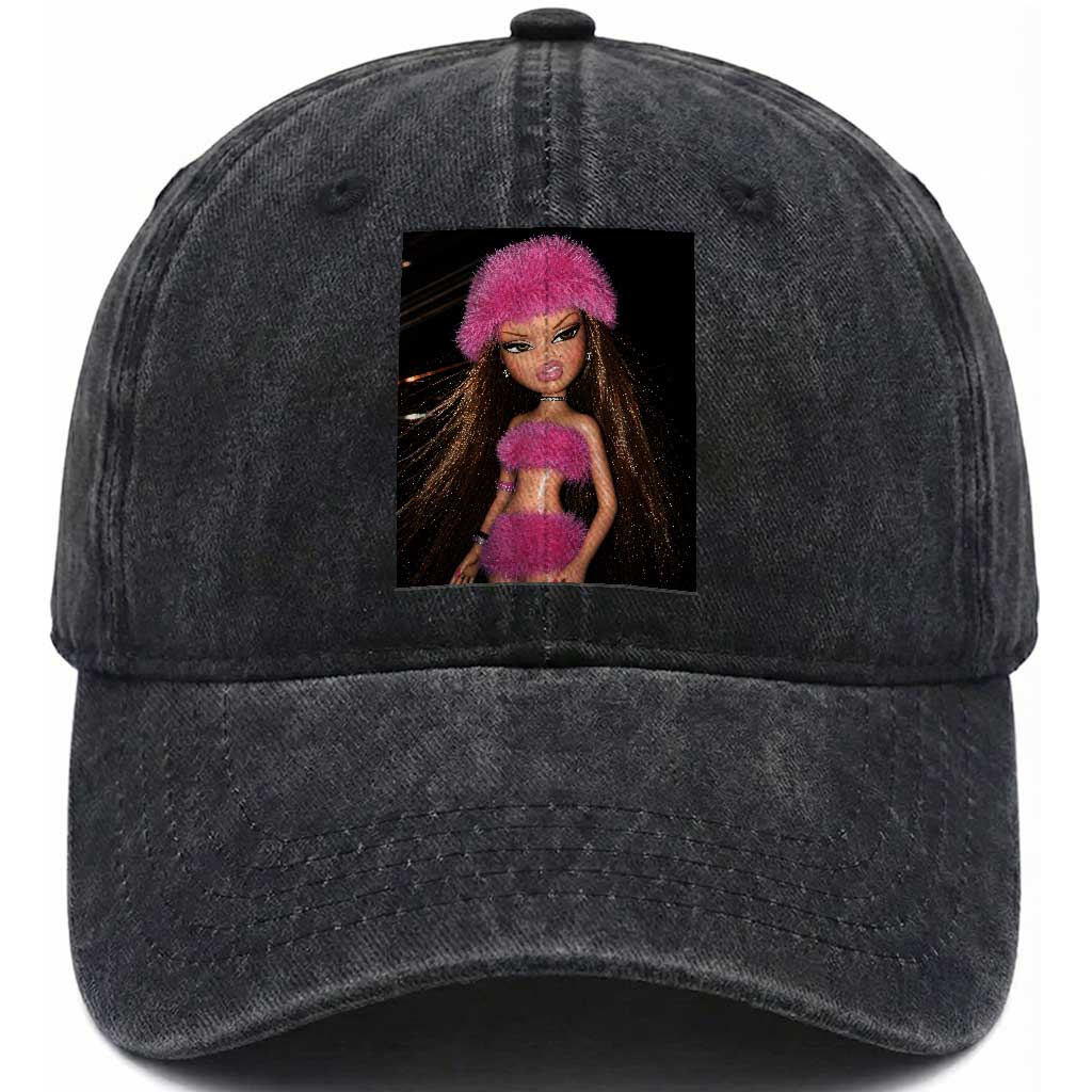 Funny Disgusting Doll Face Meme Washed Cotton Baseball Cap Expression Hilarious Sarcastic