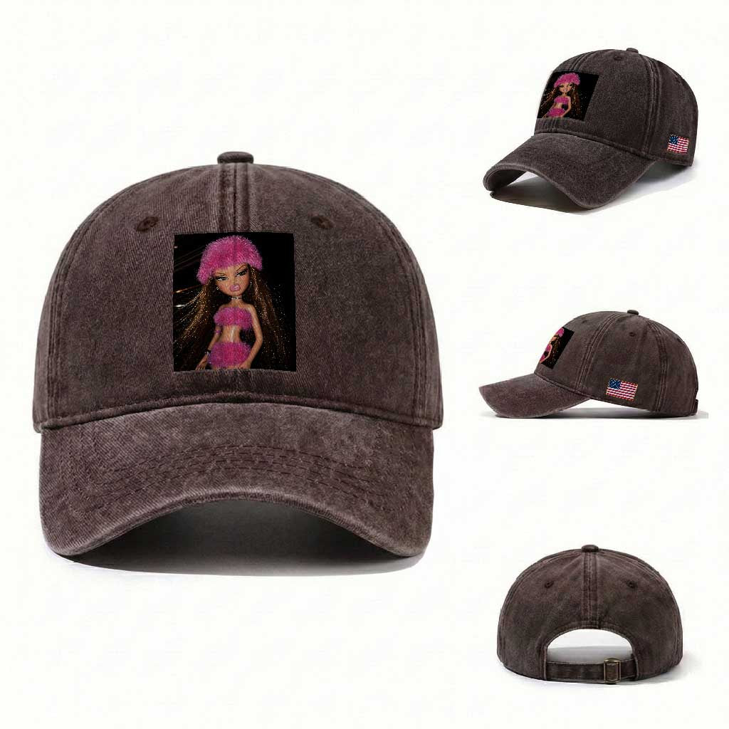 Funny Disgusting Doll Face Meme Washed Cotton Baseball Cap Expression Hilarious Sarcastic