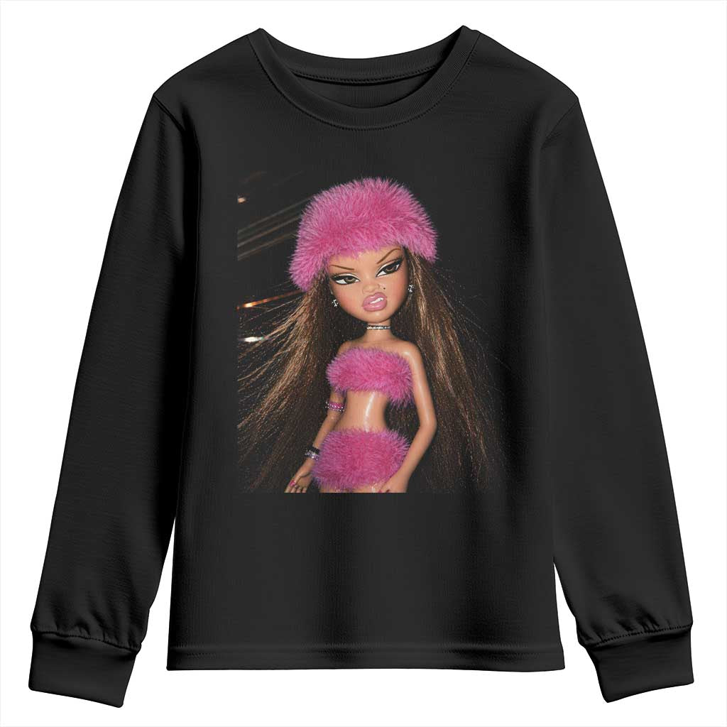 Funny Disgusting Doll Face Meme Youth Sweatshirt Expression Hilarious Sarcastic