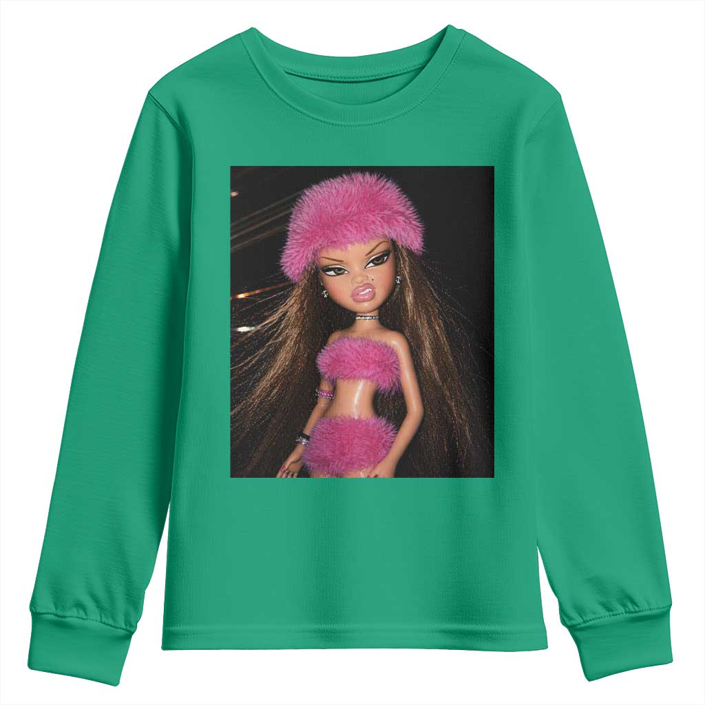 Funny Disgusting Doll Face Meme Youth Sweatshirt Expression Hilarious Sarcastic