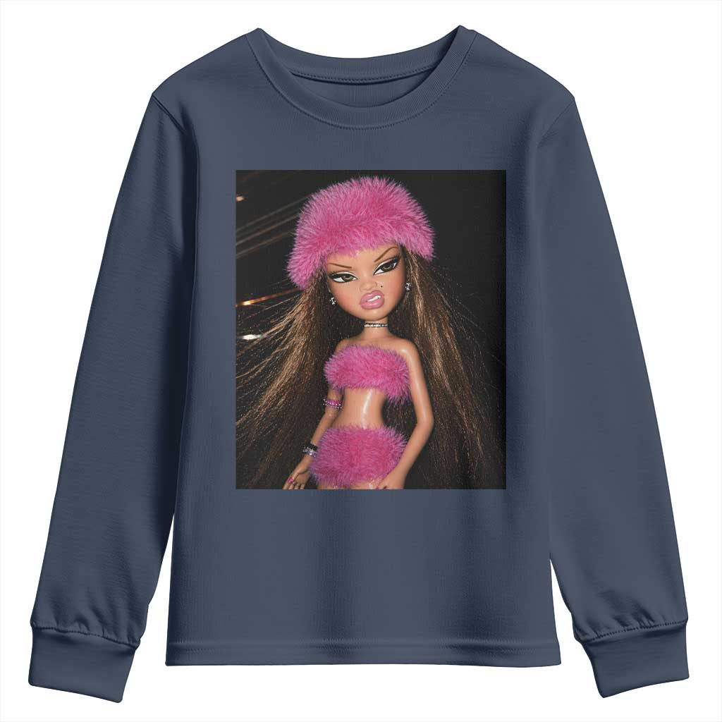 Funny Disgusting Doll Face Meme Youth Sweatshirt Expression Hilarious Sarcastic