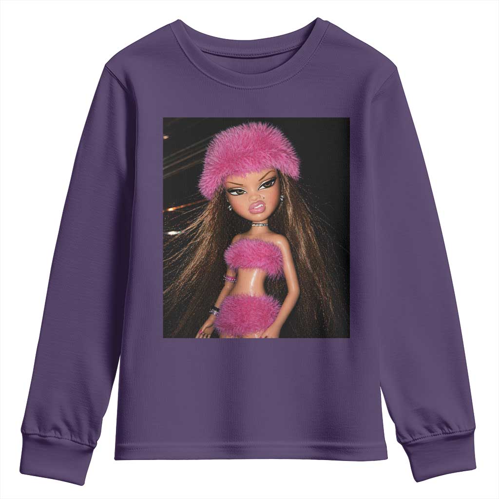 Funny Disgusting Doll Face Meme Youth Sweatshirt Expression Hilarious Sarcastic