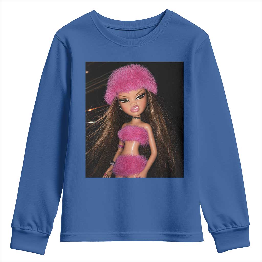 Funny Disgusting Doll Face Meme Youth Sweatshirt Expression Hilarious Sarcastic