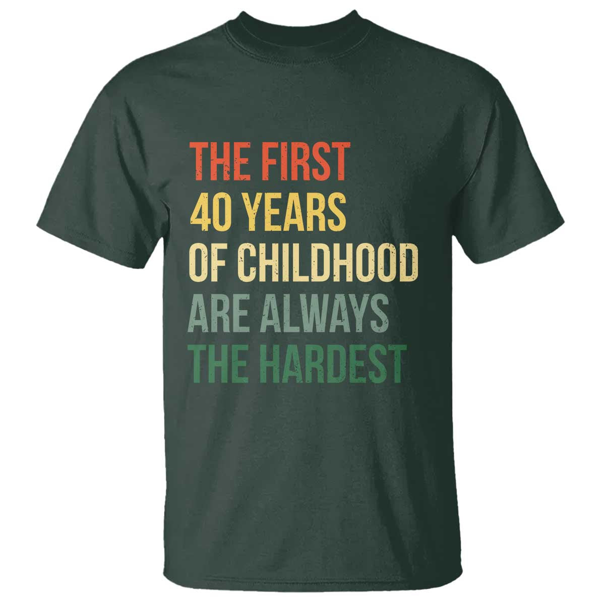 40th Birthday T Shirt Retro The First 40 Years Childhood Hardest