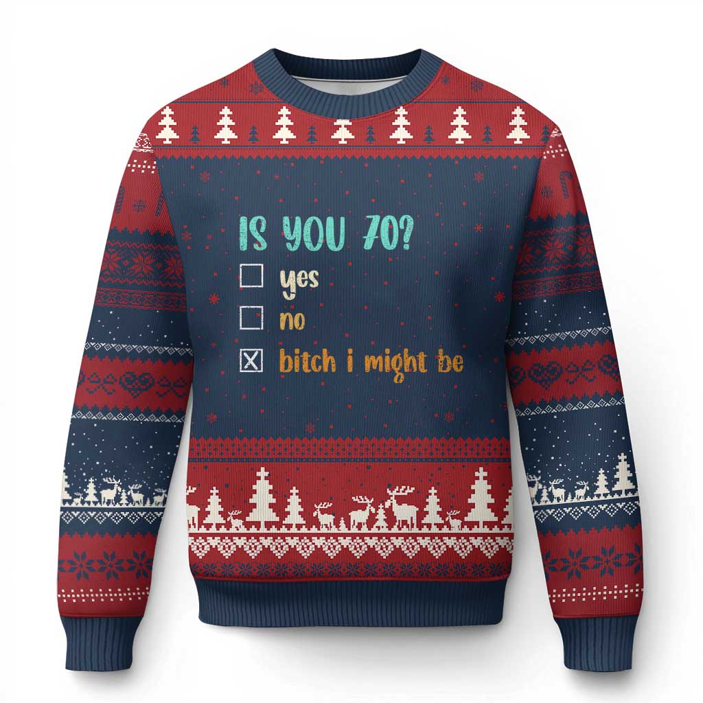 70th Birthday Ugly Christmas Sweater Funny Is You 70 Gift Idea 70 Year Old