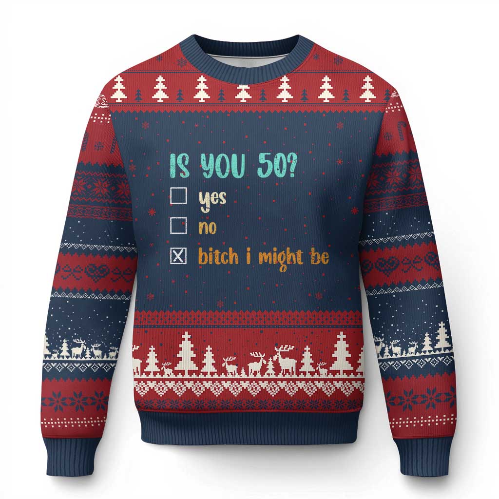 50th Birthday Ugly Christmas Sweater Funny Is You 50 Gift Idea 50 Year Old