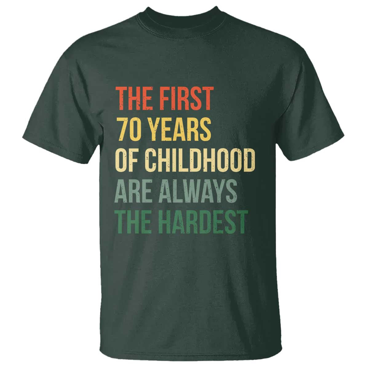 70th Birthday T Shirt Retro The First 70 Years Childhood Hardest