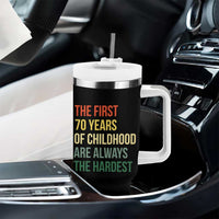 70th Birthday Tumbler With Handle Retro The First 70 Years Childhood Hardest