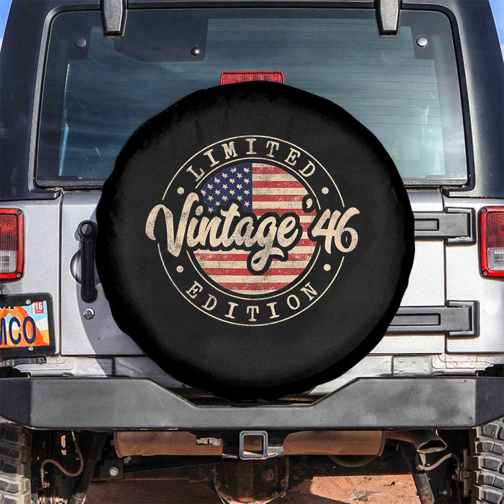 Vintage 1946 Stamp Spare Tire Cover Funny 80th Birthday USA Flag 80 Year Old Bday
