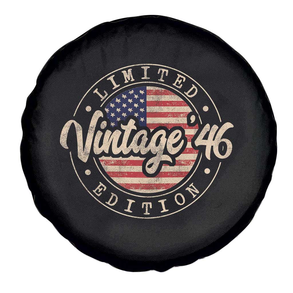 Vintage 1946 Stamp Spare Tire Cover Funny 80th Birthday USA Flag 80 Year Old Bday