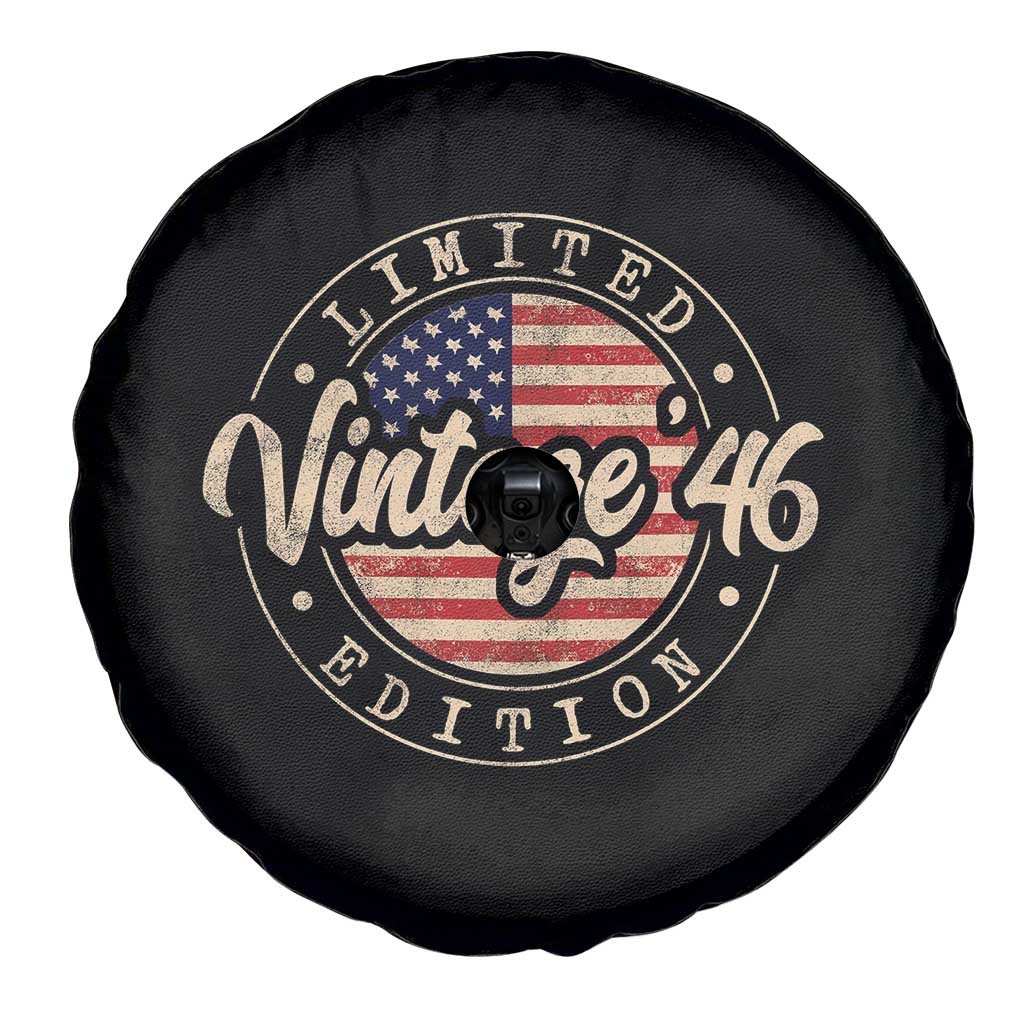 Vintage 1946 Stamp Spare Tire Cover Funny 80th Birthday USA Flag 80 Year Old Bday