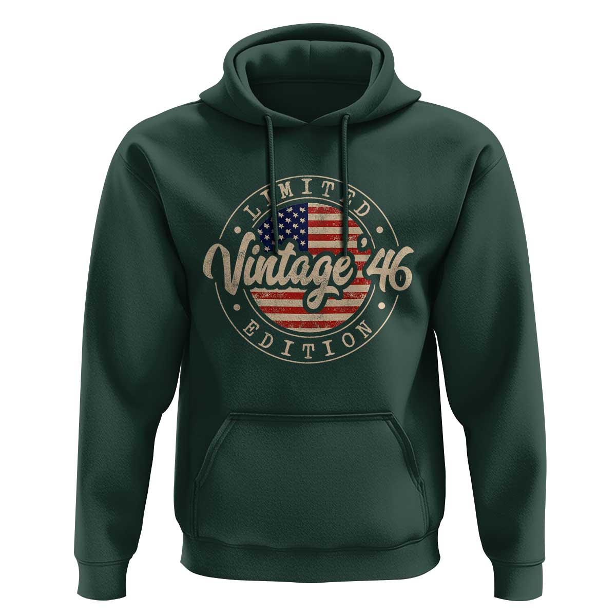 Vintage 1946 Stamp Hoodie Funny 80th Birthday USA Flag 80 Year Old Bday